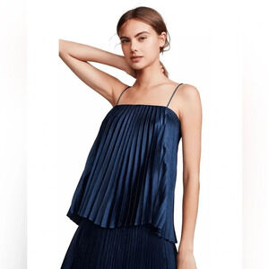 Vince Navy Blue Pleated Camisole